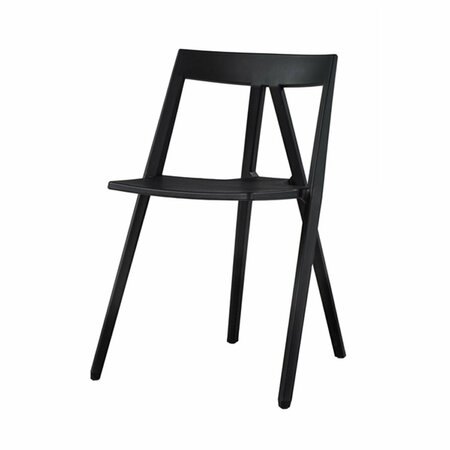 BEDDING BEYOND RPP-MILAN-BLK Milan Resin Polypropylene Stackable Event Chair - Black BE3477548